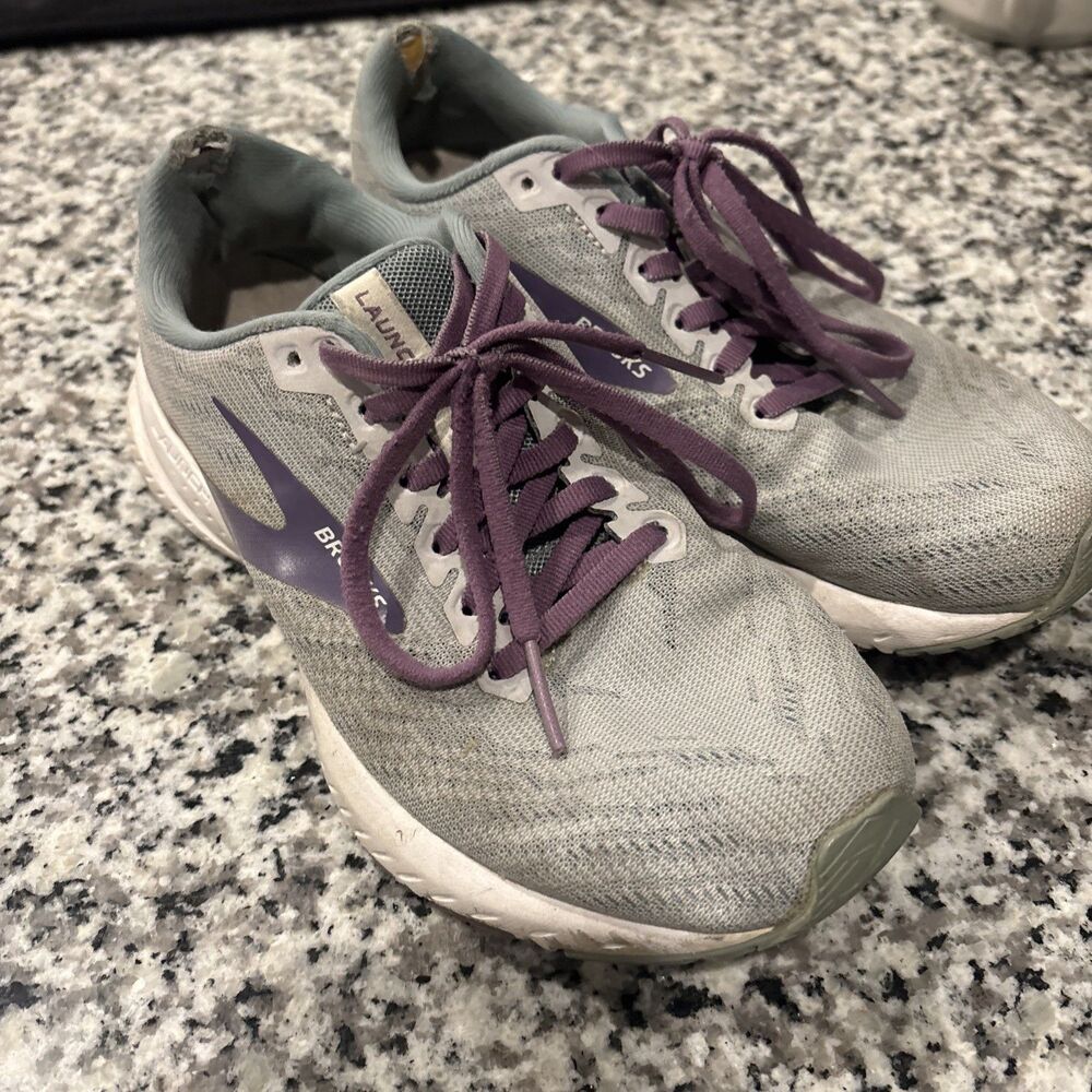Brooks Launch 7 Women's Running Shoes Grey Purple Size 6.5 Athletic Sneakers